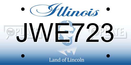 JWE723 Illinois License Plate