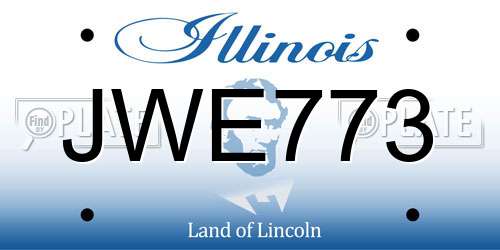 JWE773 Illinois License Plate