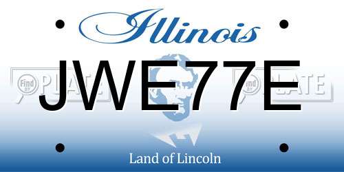 JWE77E Illinois License Plate