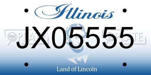 JX05555 Illinois License Plate