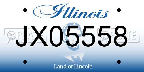 JX05558 Illinois License Plate