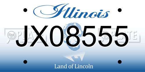 JX08555 Illinois License Plate