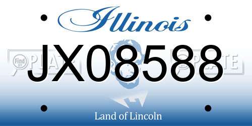 JX08588 Illinois License Plate