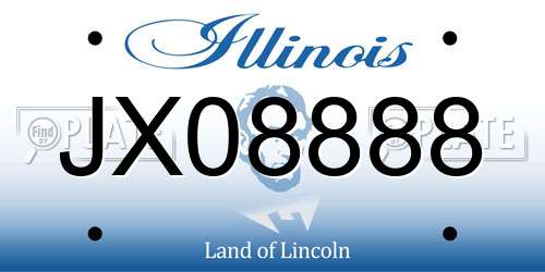 JX08888 Illinois License Plate