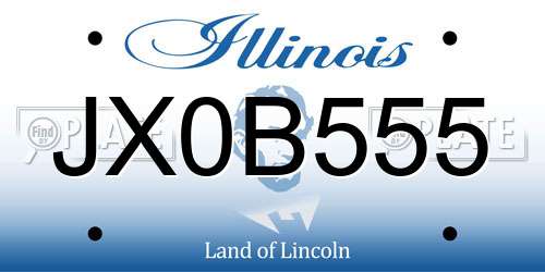 JX0B555 Illinois License Plate