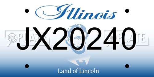 JX20240 Illinois License Plate