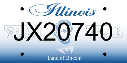 JX20740 Illinois License Plate