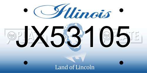 JX53105 Illinois License Plate