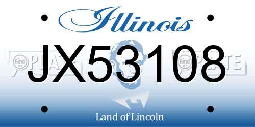 JX53108 Illinois License Plate