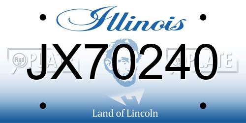 JX70240 Illinois License Plate