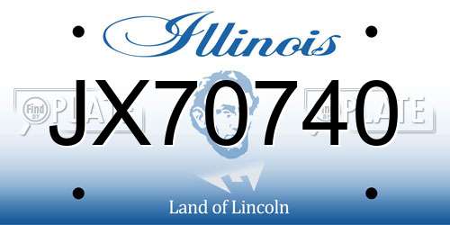 JX70740 Illinois License Plate