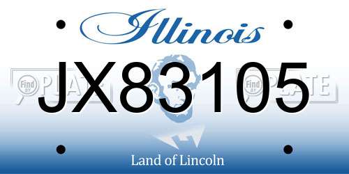 JX83105 Illinois License Plate