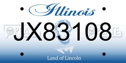 JX83108 Illinois License Plate