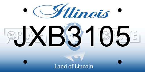 JXB3105 Illinois License Plate