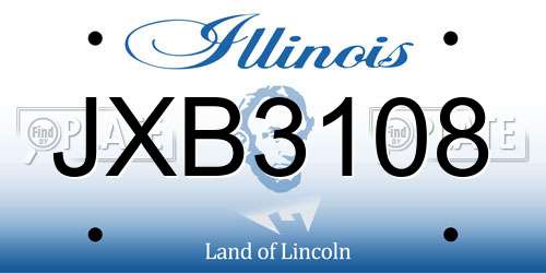 JXB3108 Illinois License Plate