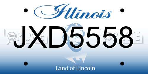 JXD5558 Illinois License Plate