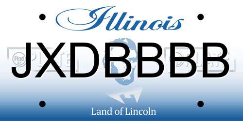 JXDBBBB Illinois License Plate
