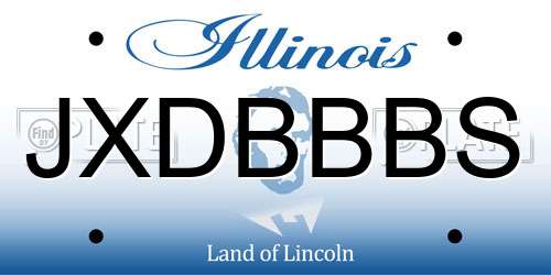 JXDBBBS Illinois License Plate