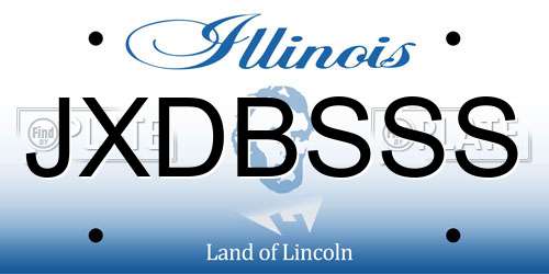 JXDBSSS Illinois License Plate
