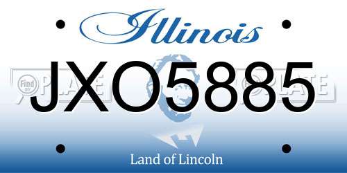 JXO5885 Illinois License Plate