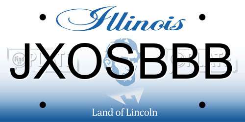 JXOSBBB Illinois License Plate