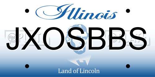 JXOSBBS Illinois License Plate