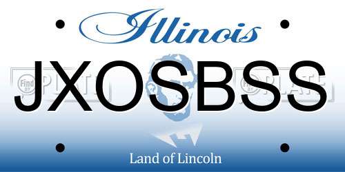 JXOSBSS Illinois License Plate