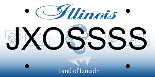 JXOSSSS Illinois License Plate