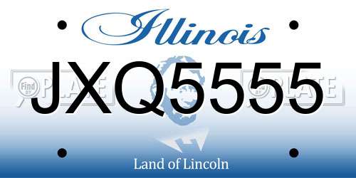 JXQ5555 Illinois License Plate