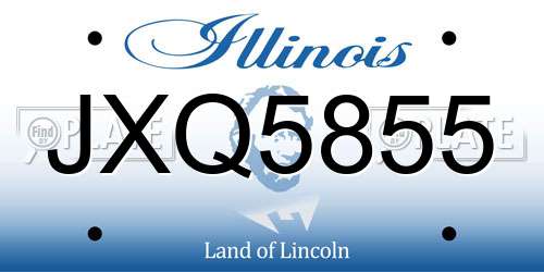 JXQ5855 Illinois License Plate