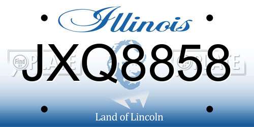 JXQ8858 Illinois License Plate