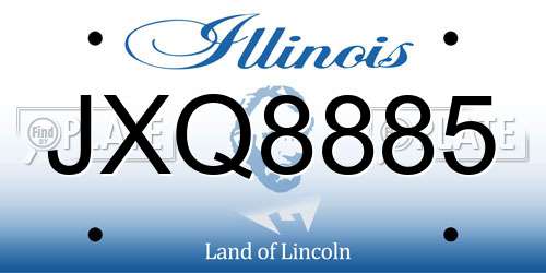 JXQ8885 Illinois License Plate
