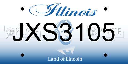 JXS3105 Illinois License Plate