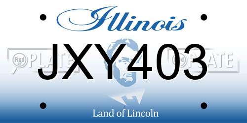 JXY403 Illinois License Plate