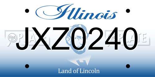 JXZ0240 Illinois License Plate