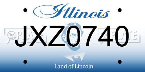 JXZ0740 Illinois License Plate