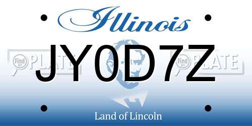 JY0D7Z Illinois License Plate
