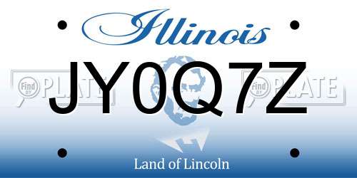 JY0Q7Z Illinois License Plate