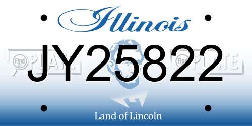 JY25822 Illinois License Plate