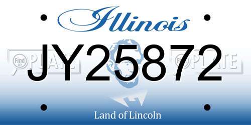JY25872 Illinois License Plate