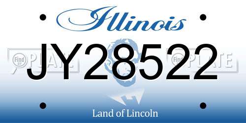 JY28522 Illinois License Plate