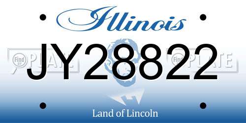 JY28822 Illinois License Plate