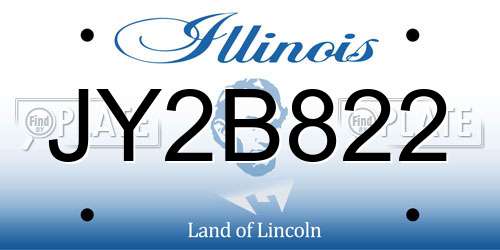 JY2B822 Illinois License Plate