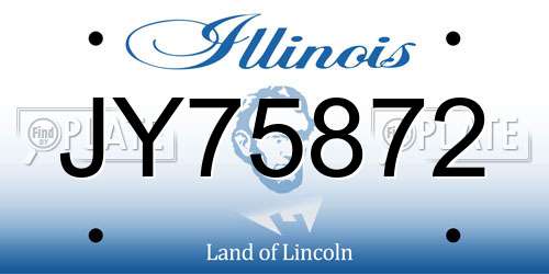 JY75872 Illinois License Plate