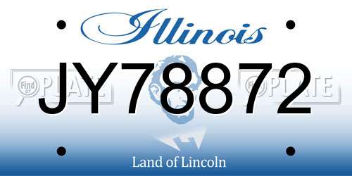 JY78872 Illinois License Plate