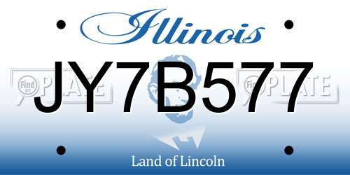 JY7B577 Illinois License Plate