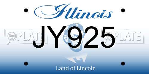 JY925 Illinois License Plate
