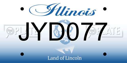 JYD077 Illinois License Plate
