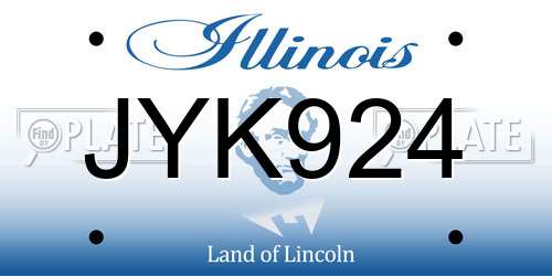 JYK924 Illinois License Plate