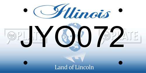 JYO072 Illinois License Plate